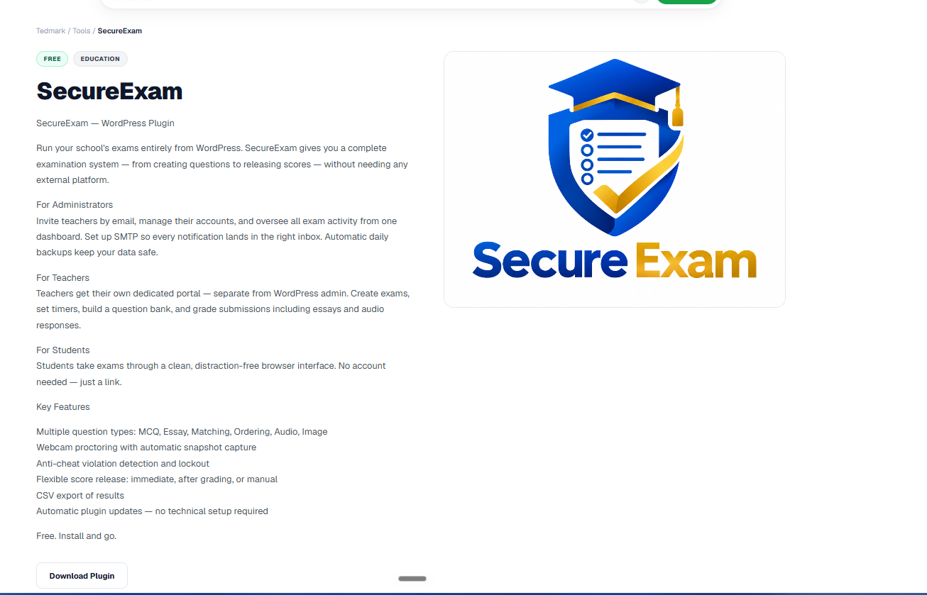 SecureExam screenshot 1